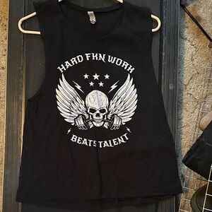 Black Graphic Tank Top